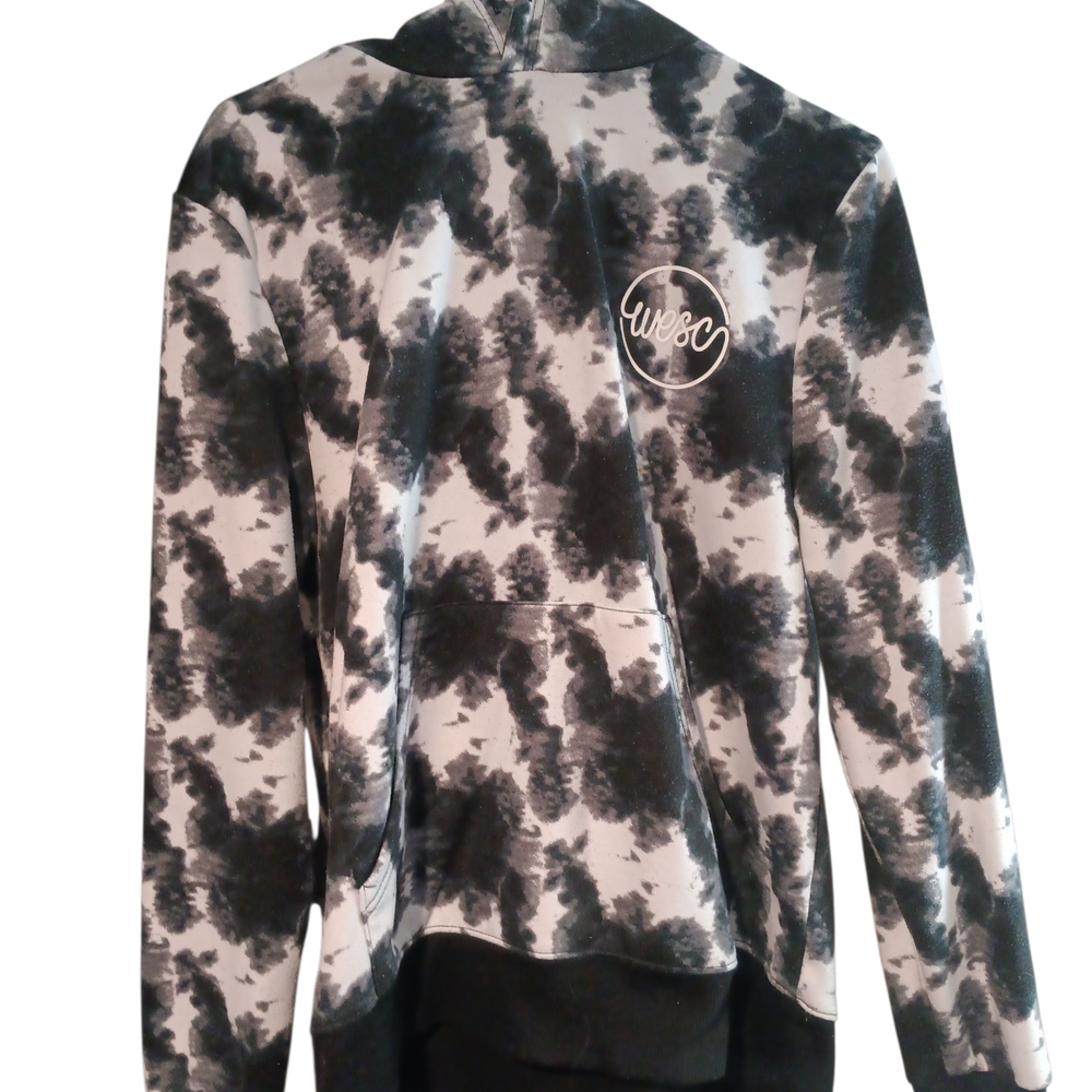 Wesc Black and White Tie-Dye Hoodie